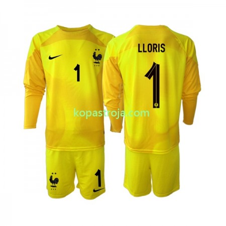Billiga Fotbollströjor Frankrike Hugo Lloris 1 Målvakt Barn Tredje tröja WM 2022 Långärmad